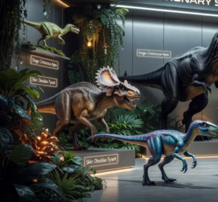 Dinoszaurusz kártyák kollekciója különböző ritkaságokkal