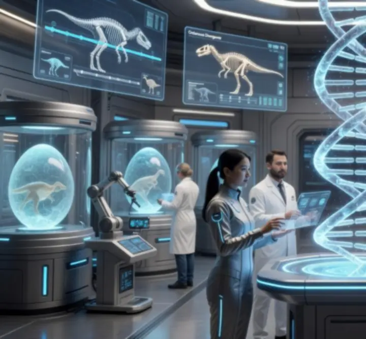 Futurikus laborban evolúciós folyamaton áteső dinoszaurusz